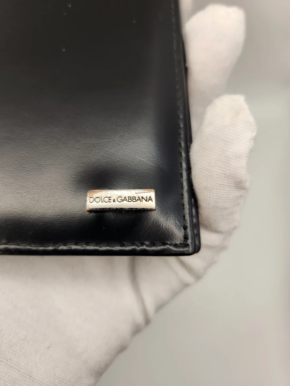 Dolce & Gabbana Black Leather Bifold Card Holder Wallet